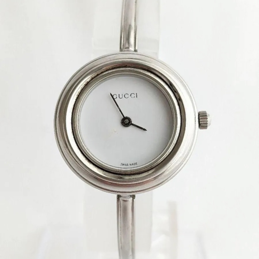 GUCCI Silver Italian Luxury Bracelet Watch with Bezels for changing - Picture 4 of 11